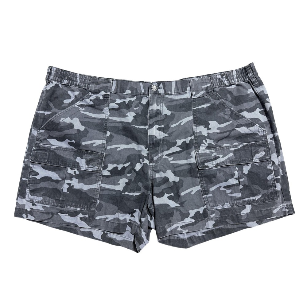 RedHead Cargo Shorts Mens 48 Gray Camo 100% Cotton Elastic Waist Bass Pro Shops